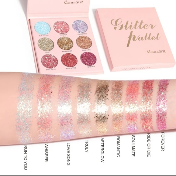 9 Color Glitter Eyeshadow Palette Eyeshadow Makeup Palettes Glitter Eyeshadow - Picture 3 of 5